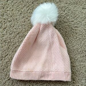Pink Knit Pom-Pom Beanie for Kids